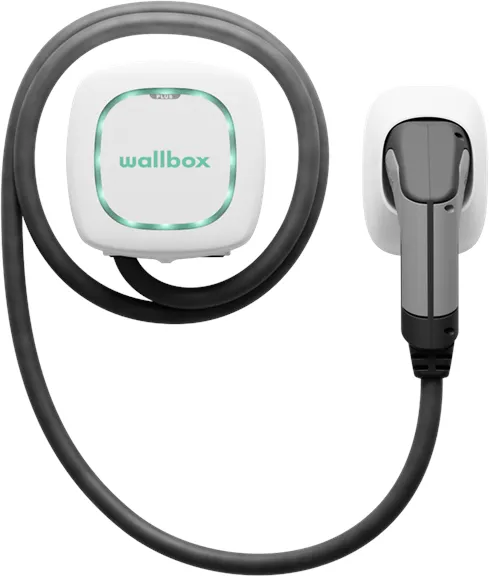 Wallbox Pulsar Plus laddningsbox med Wi-Fi, 22 kW, 7 meter, Typ 2, vit
