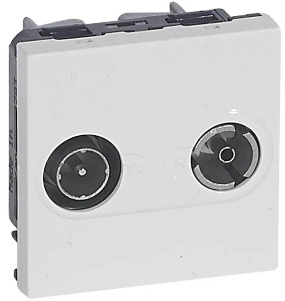 Legrand TV-/Radio-kontakt hane/hona 9,52MM vit